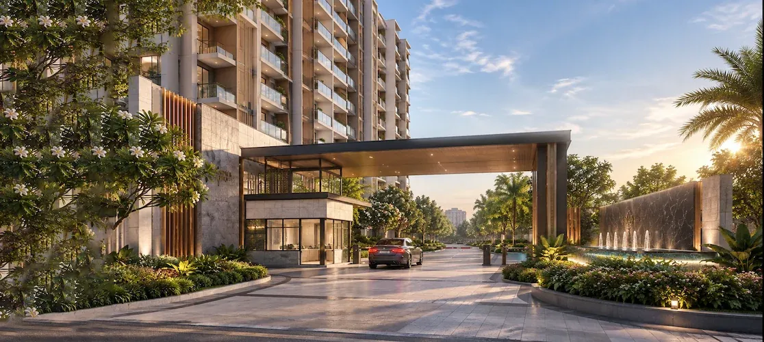 Illustrative visual of a residential entrance