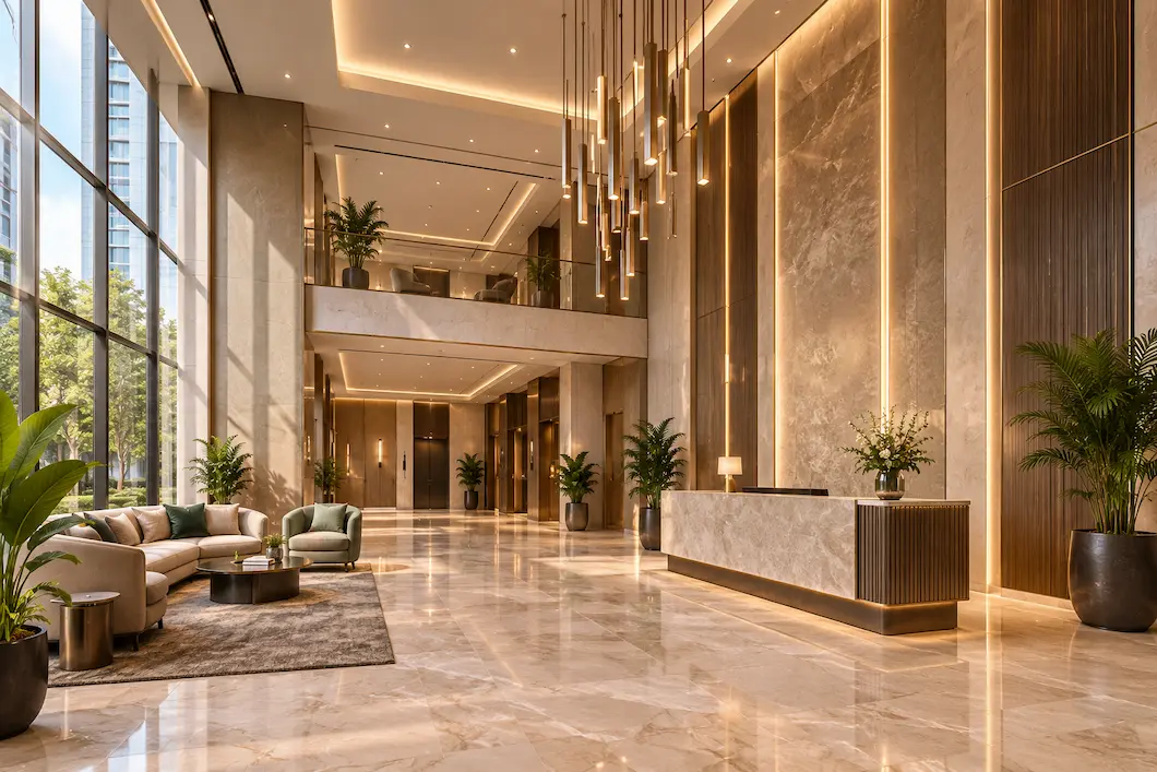 Illustrative visual of a grand lobby